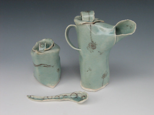 celadon teapot sugarbowl