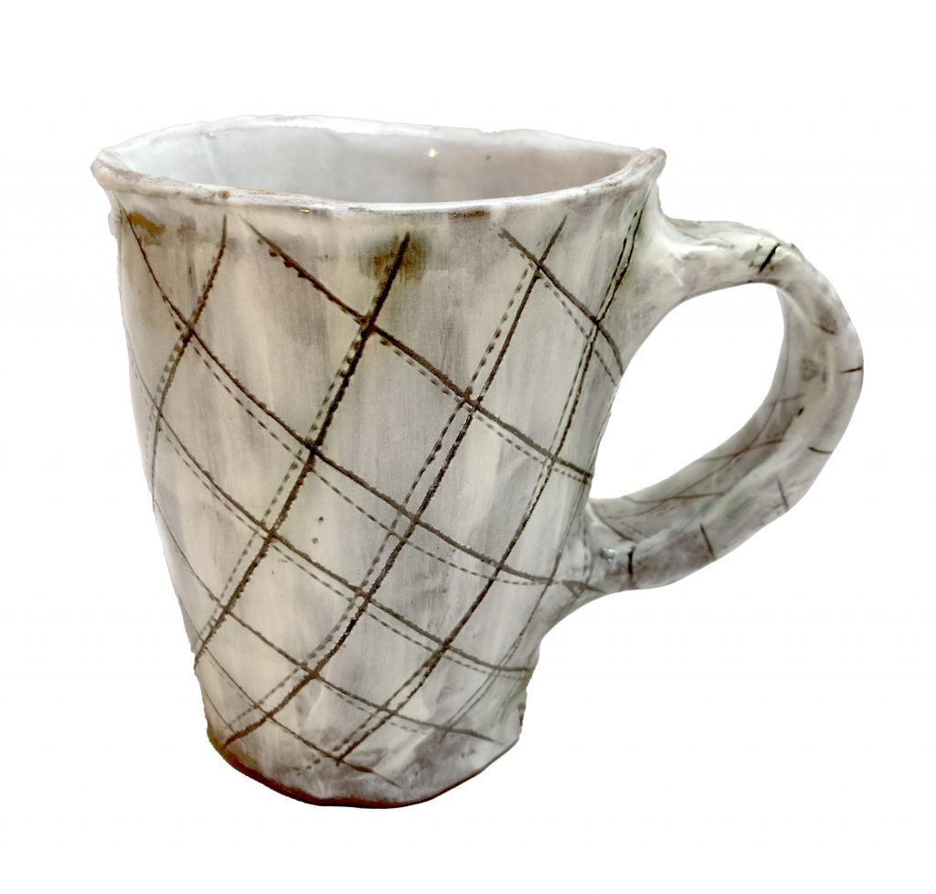 Mug with crosshatch pattern