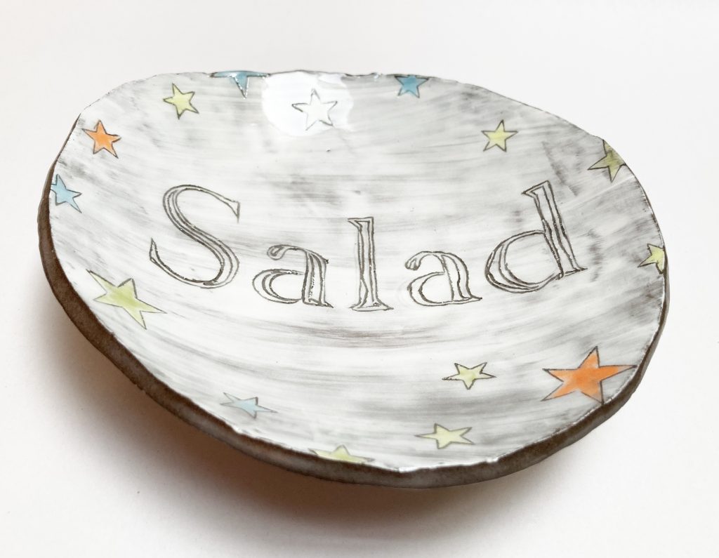 Shallow bowl for salad (7.5" x 7.5" x 1.5")